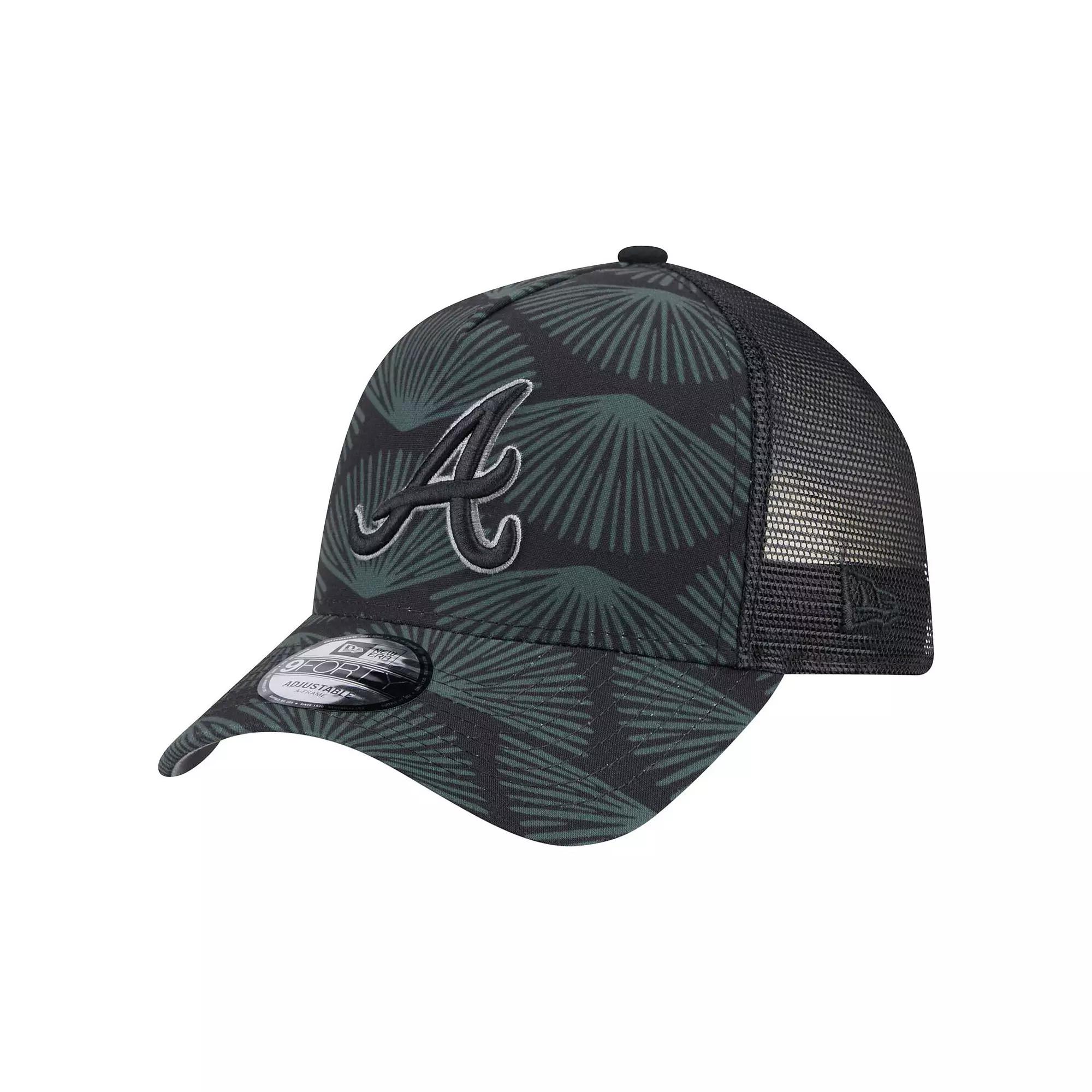 Men's New Era  Black Atlanta Braves 9FORTY A-Frame Trucker Adjustable Hat Product Image