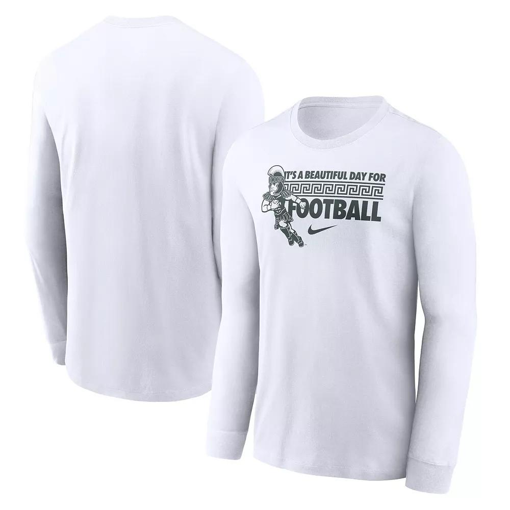 Men's Nike White Michigan State Spartans Fan Long Sleeve T-Shirt, Size: Medium Product Image
