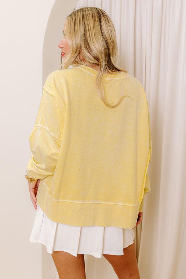 Cool Breeze Vintage Wash Sweatshirt in Yellow Product Image