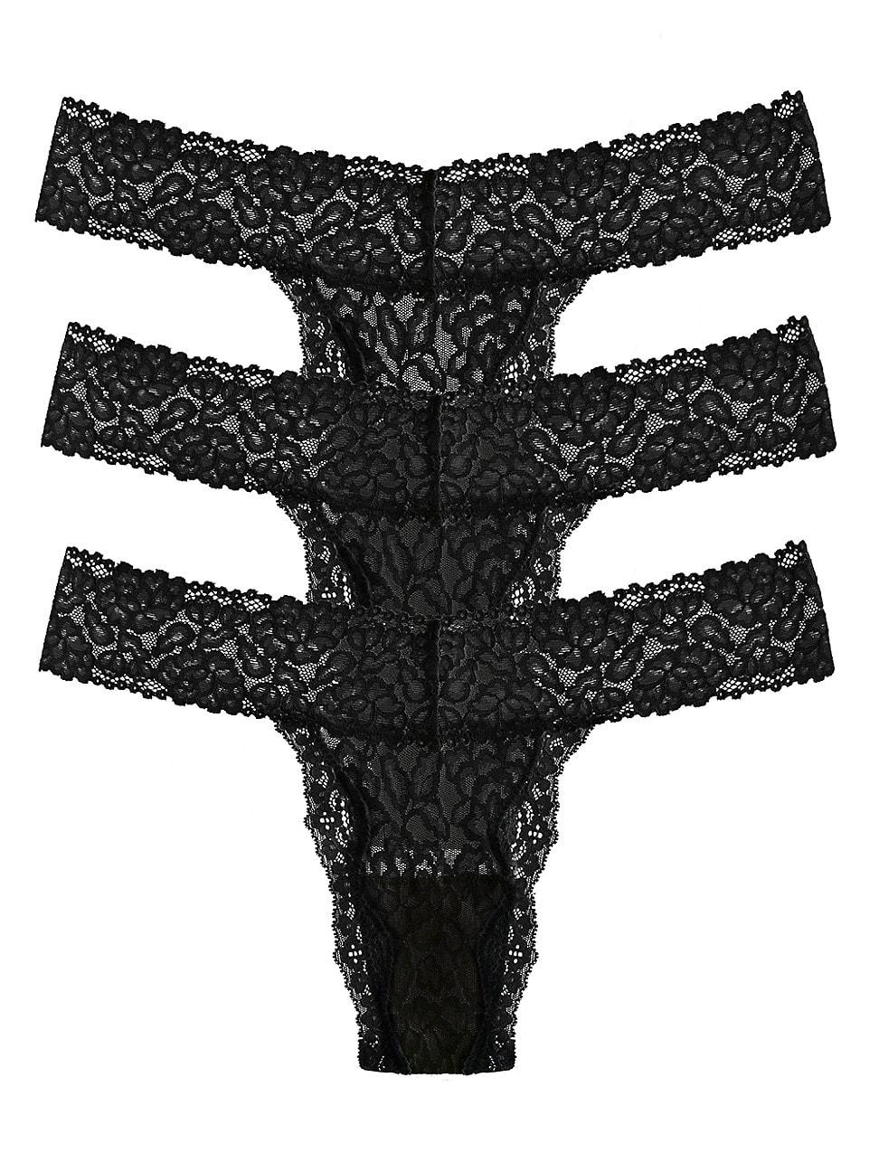 Womens 3-Pack Lace Thongs Product Image