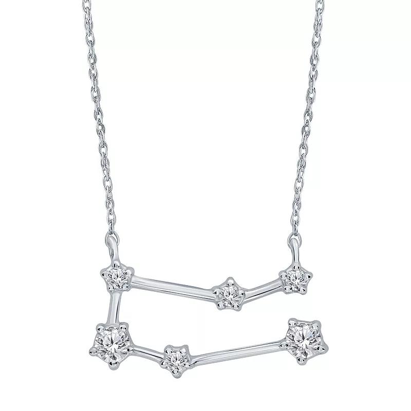 Sterling Silver 1/5 Carat T.W. Diamond Constellation Necklace, Women's, Size: 18", Scorpio Product Image