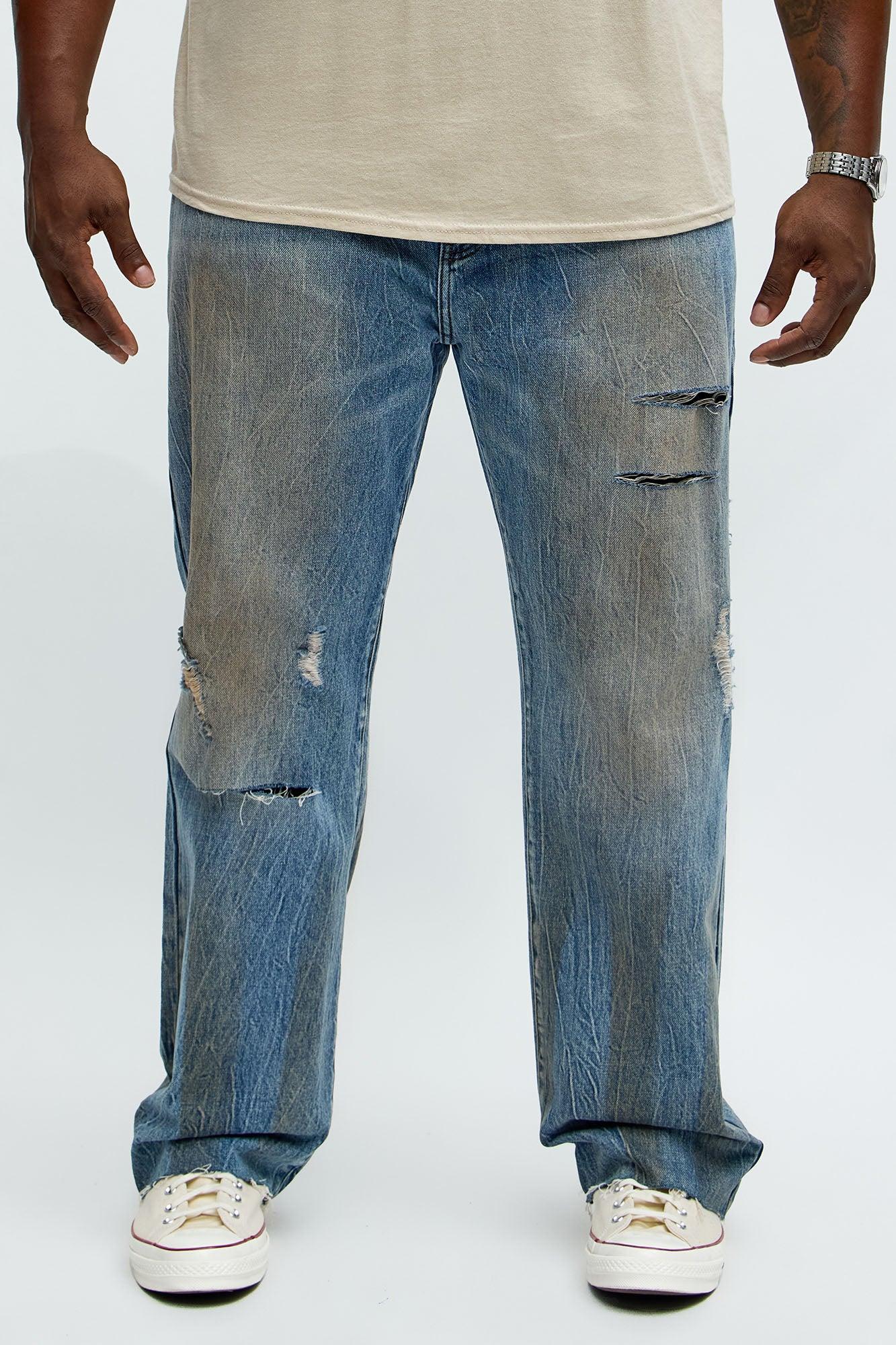 Straight Get Dirty With It Distressed Jeans - Medium Blue Wash Product Image