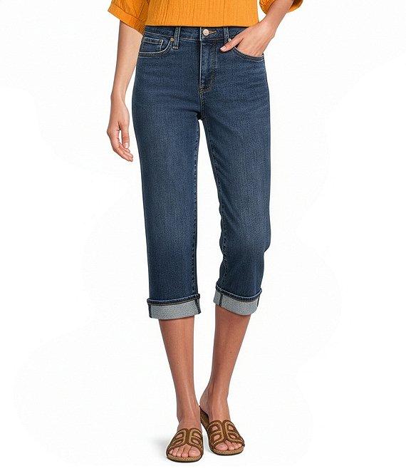 NYDJ Petite Size Marilyn Cuffed Cool Embrace® Lift Tuck® Capri Denim Jeans Product Image