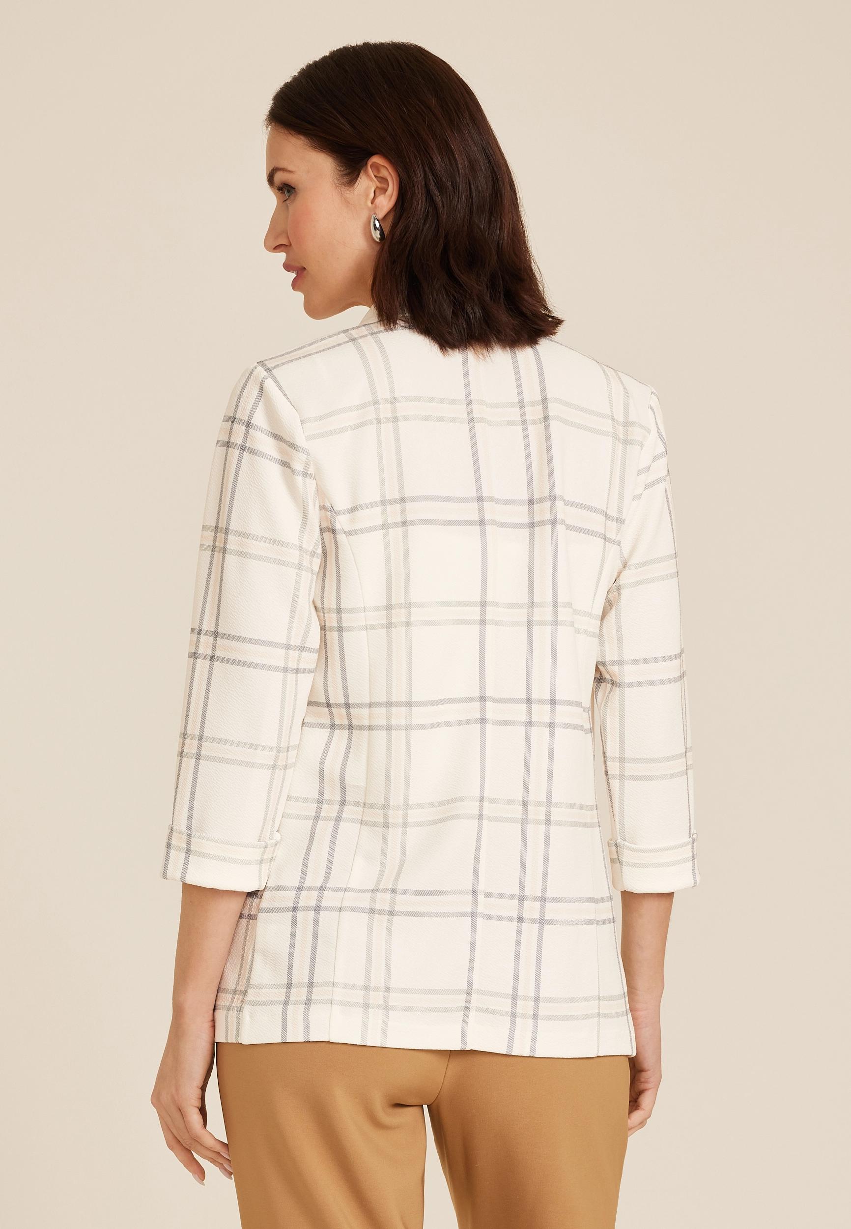 Windowpane Plaid Versa Open Front Blazer Product Image
