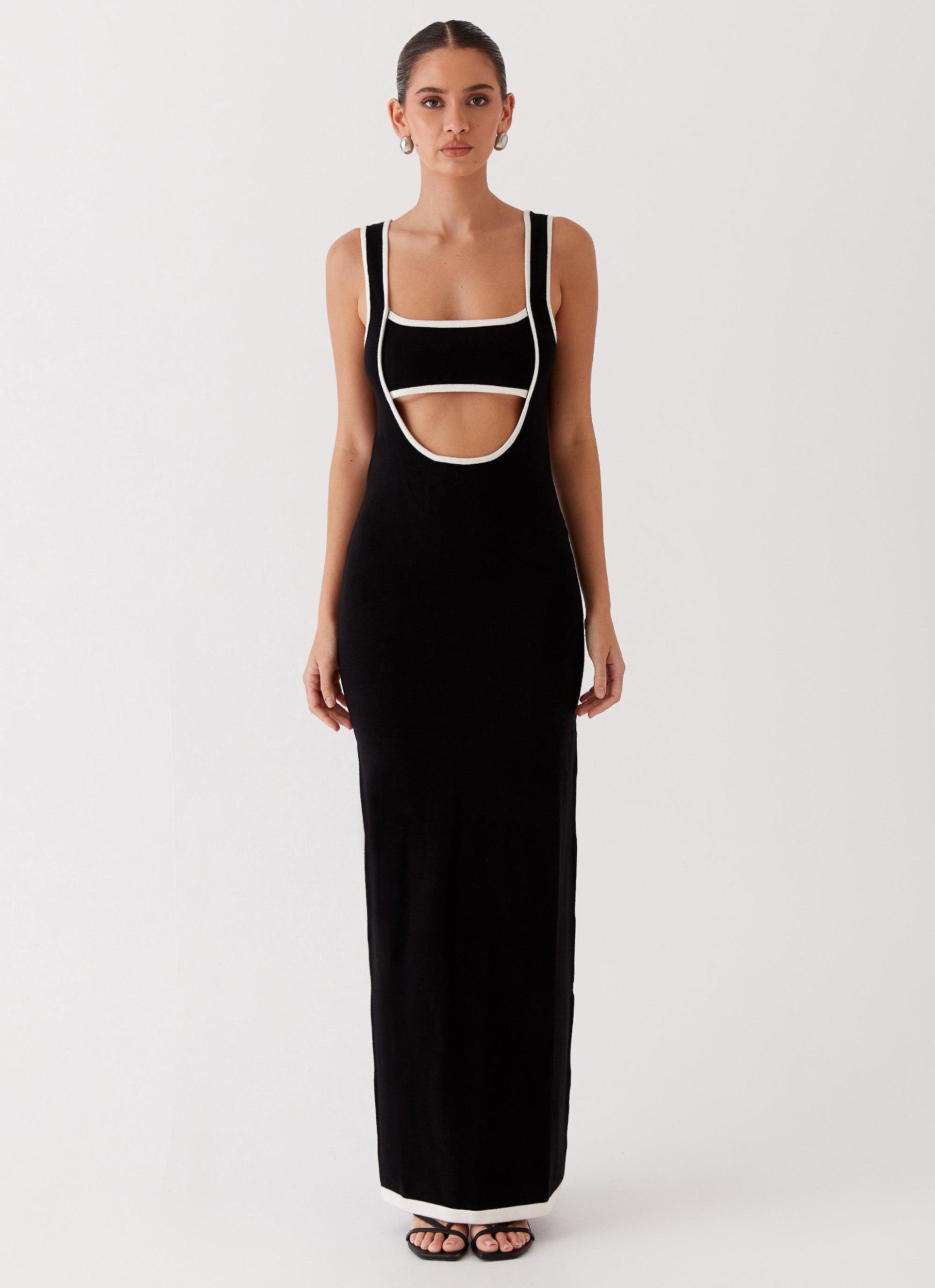 Lost In Paris Knit Maxi Dress - Black Product Image