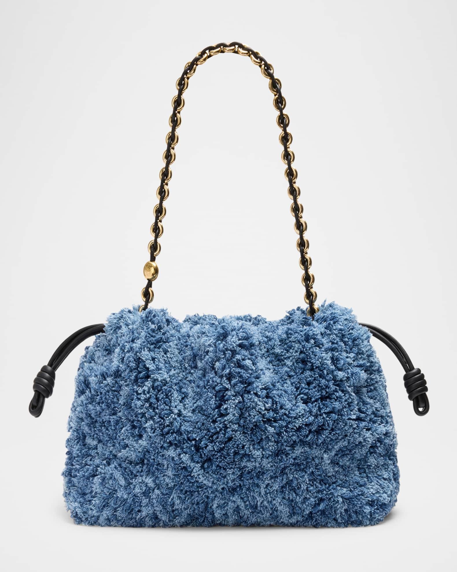 x Paula’s Ibiza Medium Flamenco Shoulder Bag in Fluffy Denim Product Image