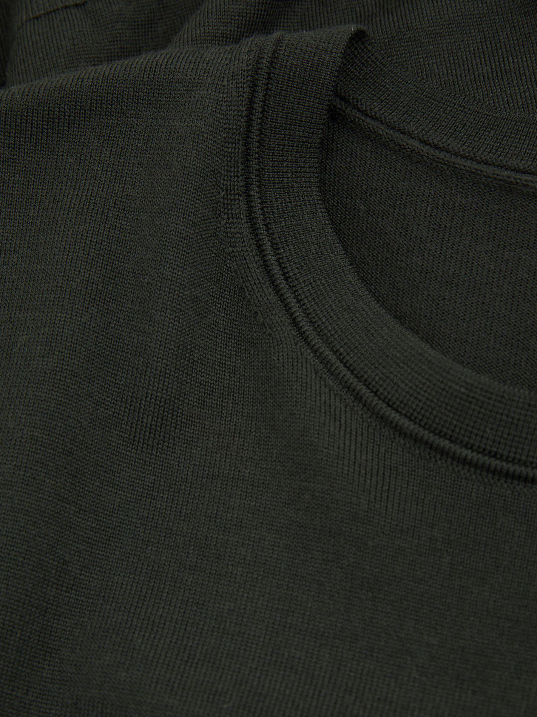 Merino Wool Crew Neck Jumper in Dark Military Green Product Image