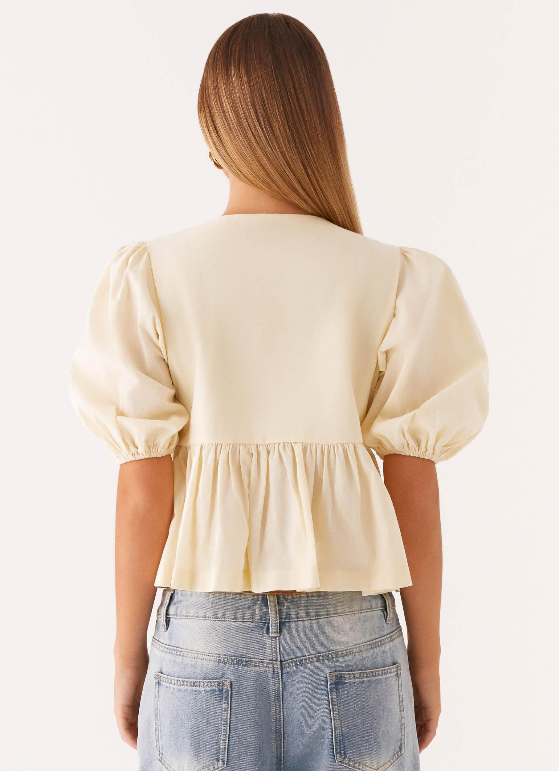 Western Wind Tie Top - Yellow Product Image