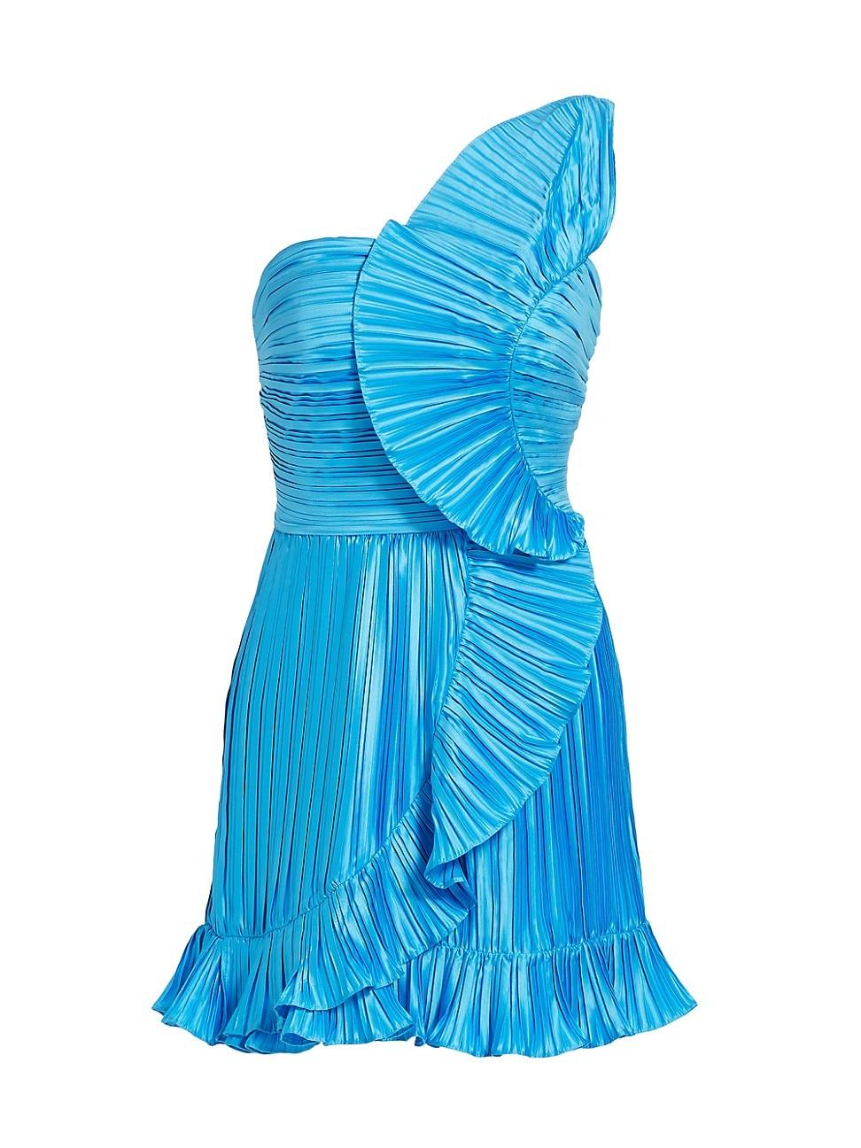 Womens Kelce Pleated One-Shoulder Minidress Product Image