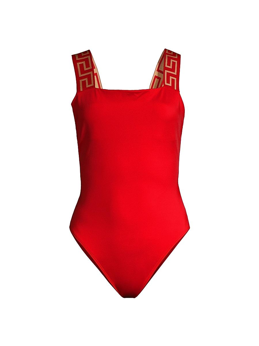 Womens Greca Border One-Piece Swimsuit Product Image