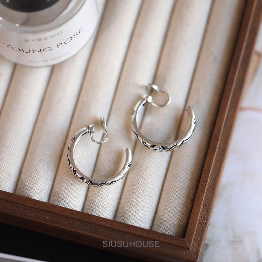 Engraved Open Hoop Earring Product Image