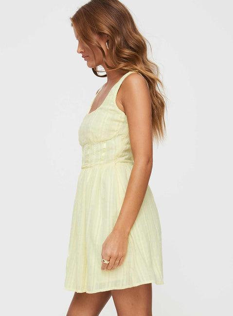 Lorinda Mini Dress Yellow Product Image