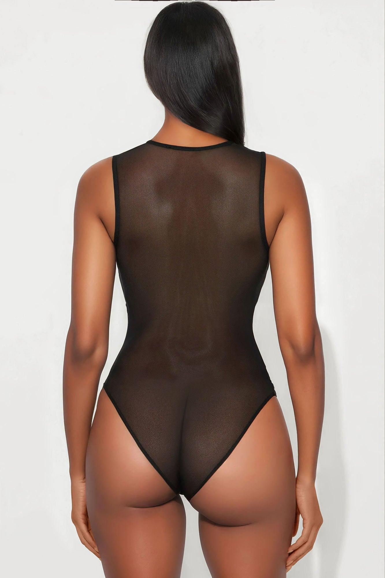 Nadine Mesh Bodysuit - Black Female Product Image