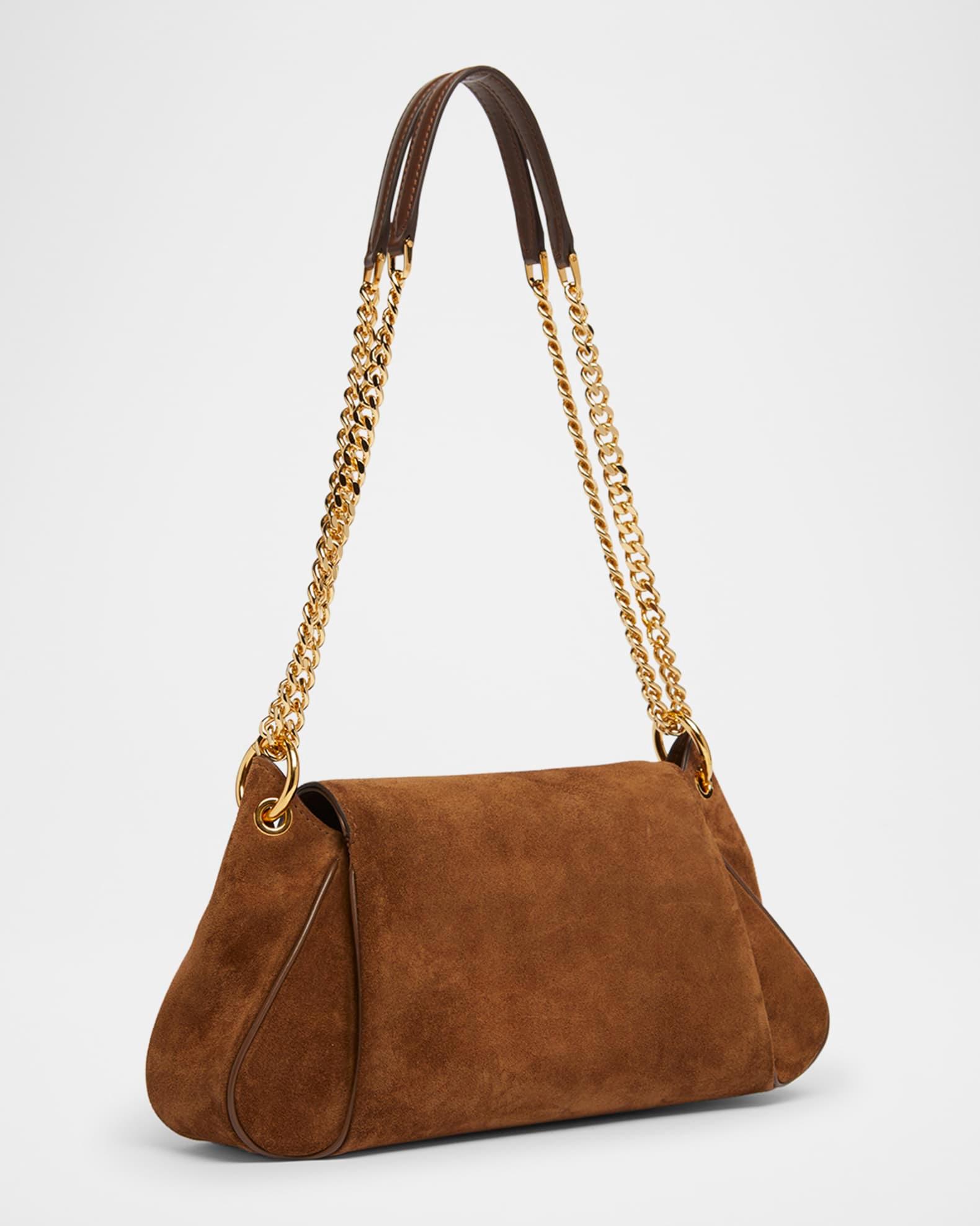 Tara Chain Shoulder Bag in Suede Product Image