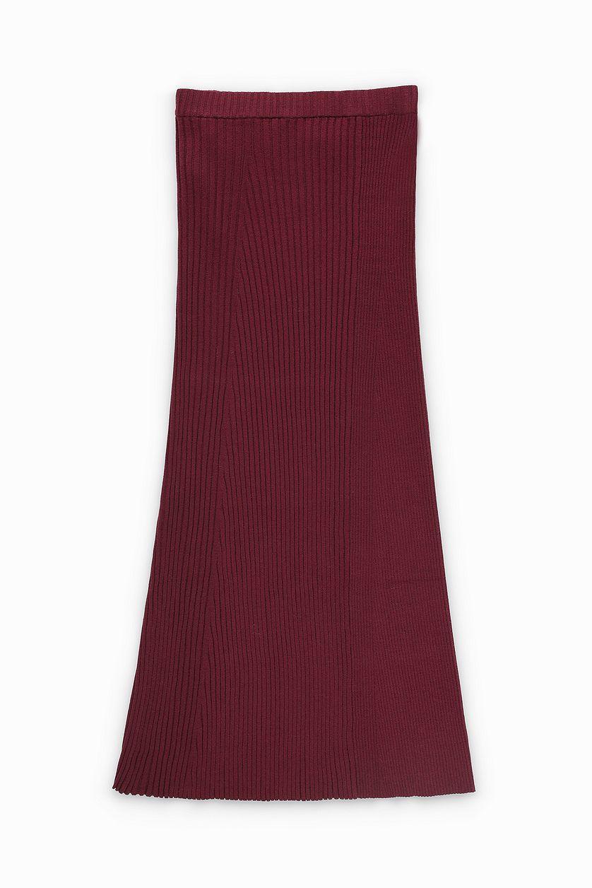 Ribbed Knitted Maxi Skirt Product Image