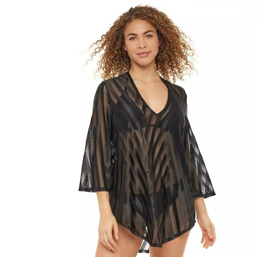 Women's Jordan Taylor Mesh Bell-Sleeve Swim Cover-Up Tunic,  Product Image