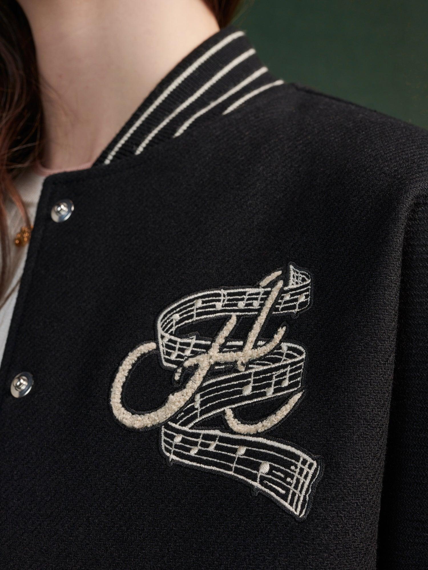 WOMEN - WOMEN'S HOLLYWOOD CLUB VARSITY JACKET - Black Female Product Image