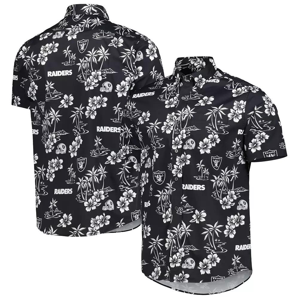 Men's Reyn Spooner Black Las Vegas Raiders Kekai Button-Up Shirt, Size: 2XL, Lvr Black Product Image