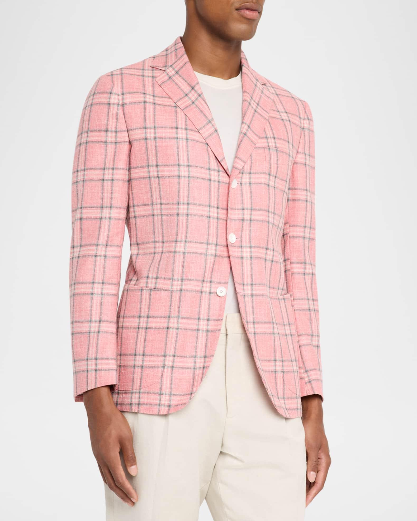 Men's Plaid Windowpane Single-Breasted Sport Coat Product Image