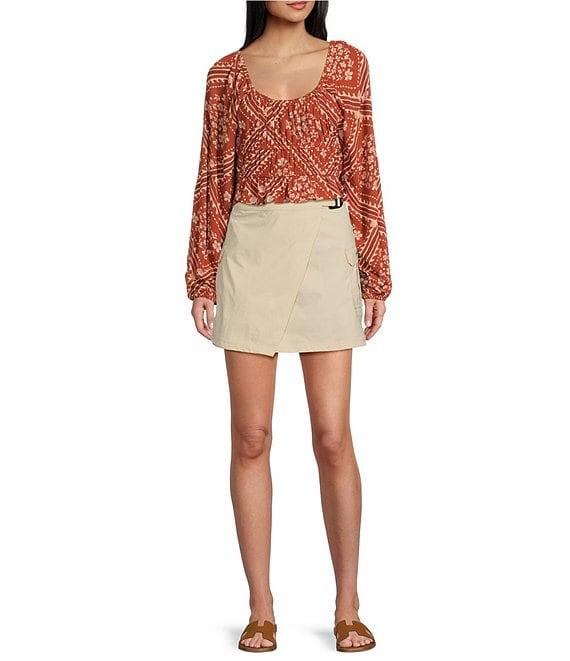 Rip Curl Faux-Wrap Cargo Miniskirt Product Image