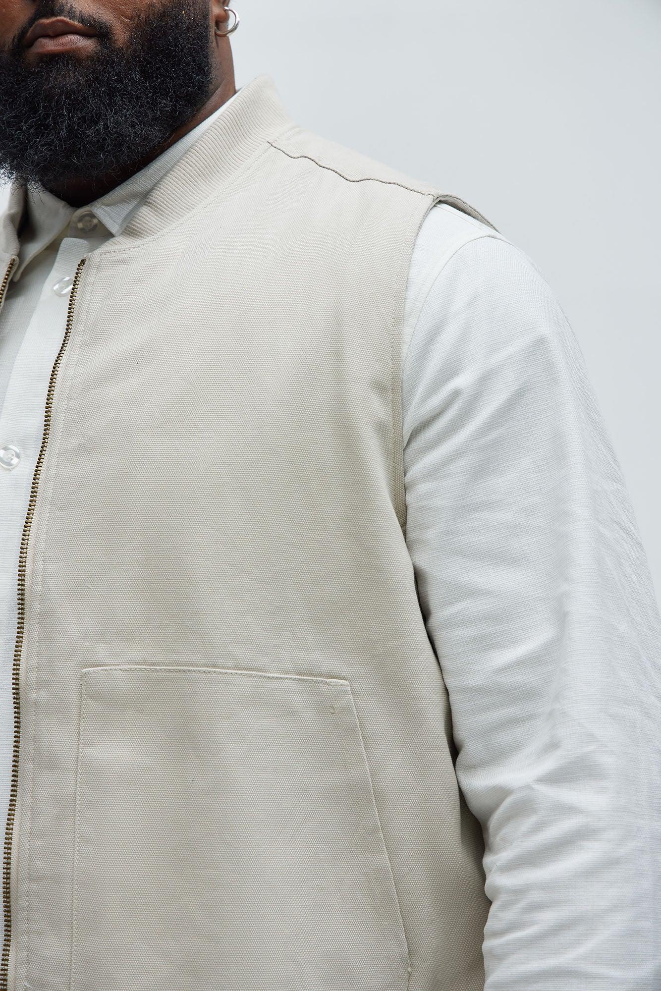 Alexander Utility Canvas Vest - Off White Product Image