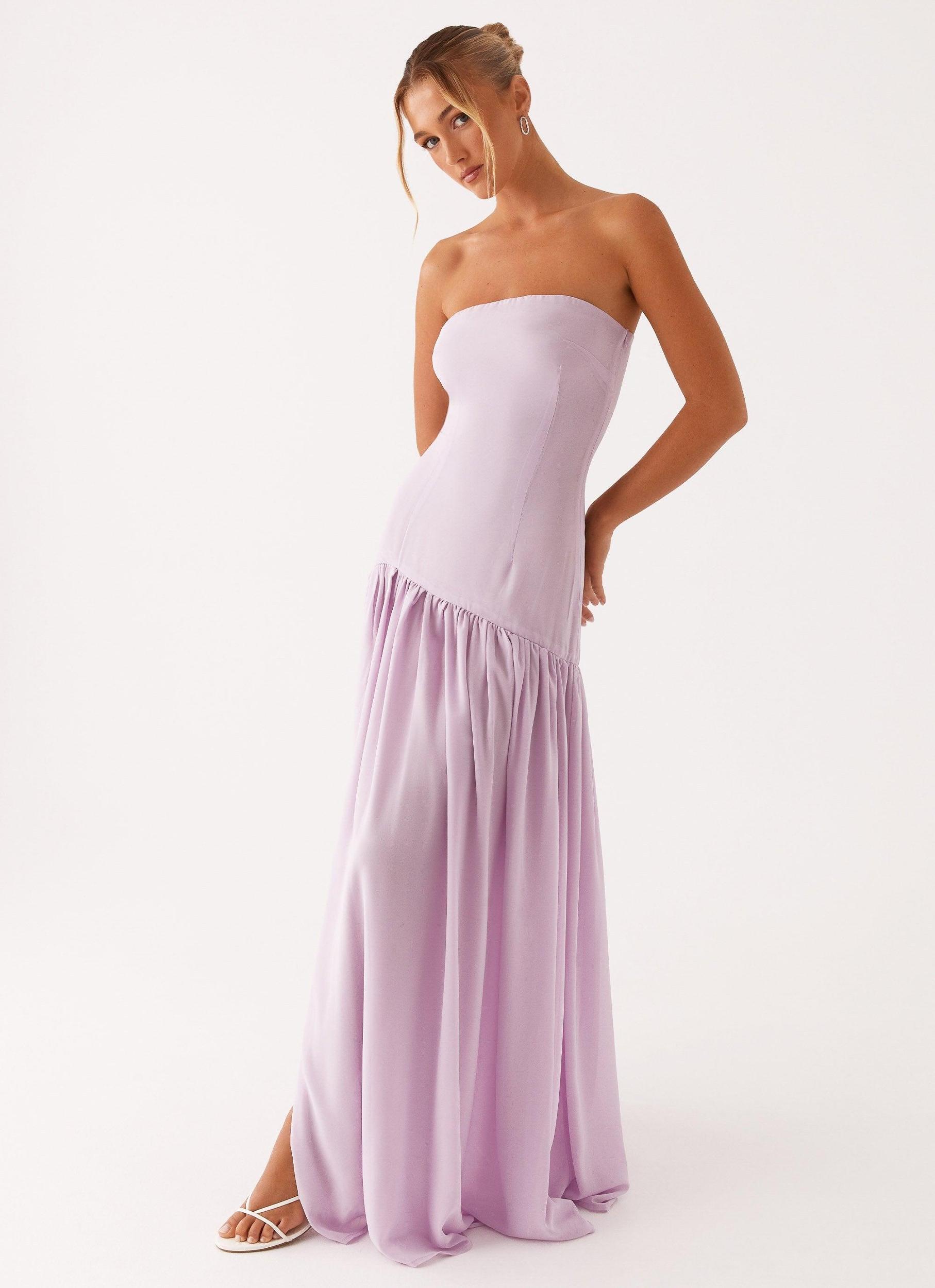 Eden Strapless Maxi Dress - Lilac Product Image
