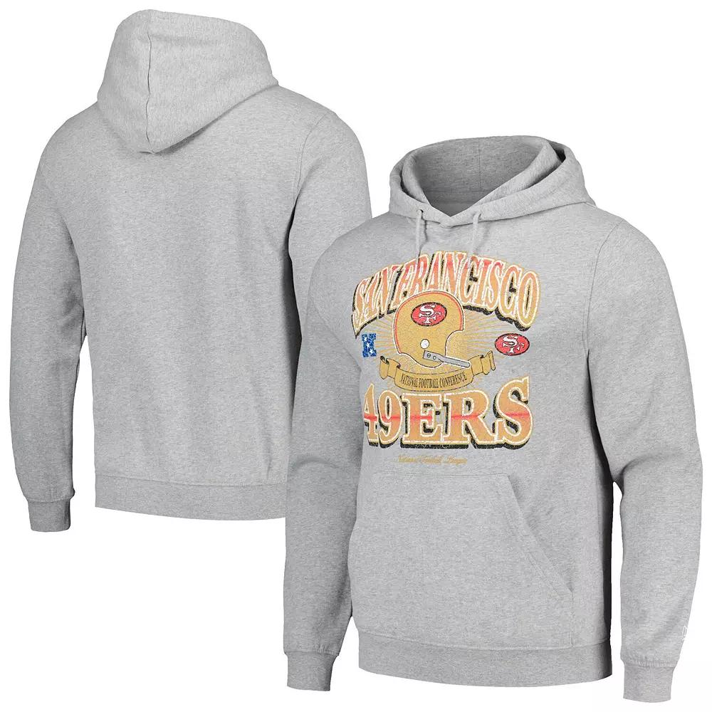 Men's New Era Heather Gray San Francisco 49ers Retro Pullover Hoodie,  Product Image