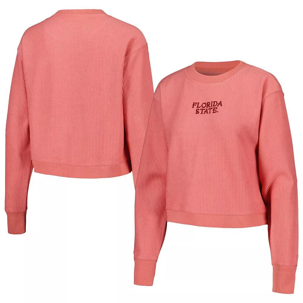 Women's League Collegiate Wear Coral Florida State Seminoles Timber Cropped Pullover Sweatshirt, Size: XL, Pink O Product Image