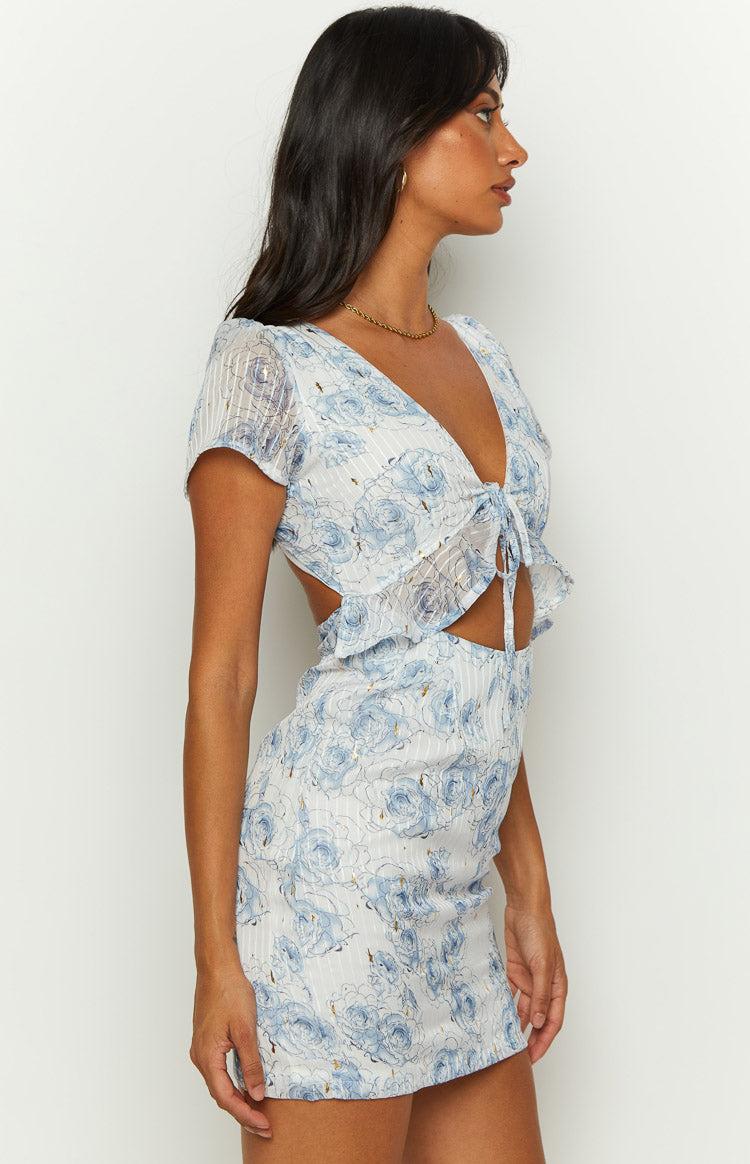 Santorini Nights Blue Floral Mini Dress Baby Product Image