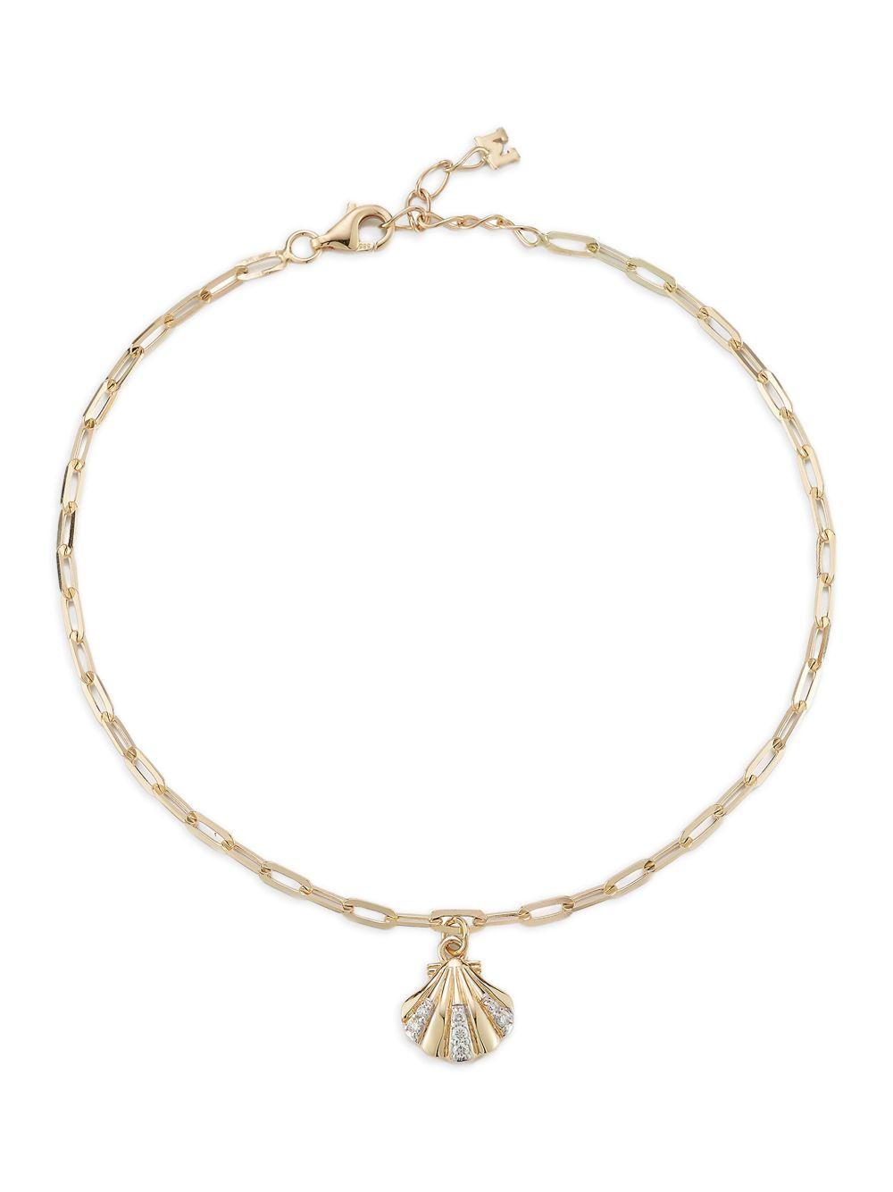 14K gold Petite Venus diamonds anklet Product Image