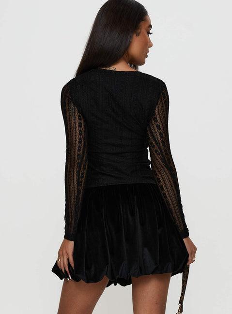 Georgiana Bubble Hem Mini Skirt Black Product Image