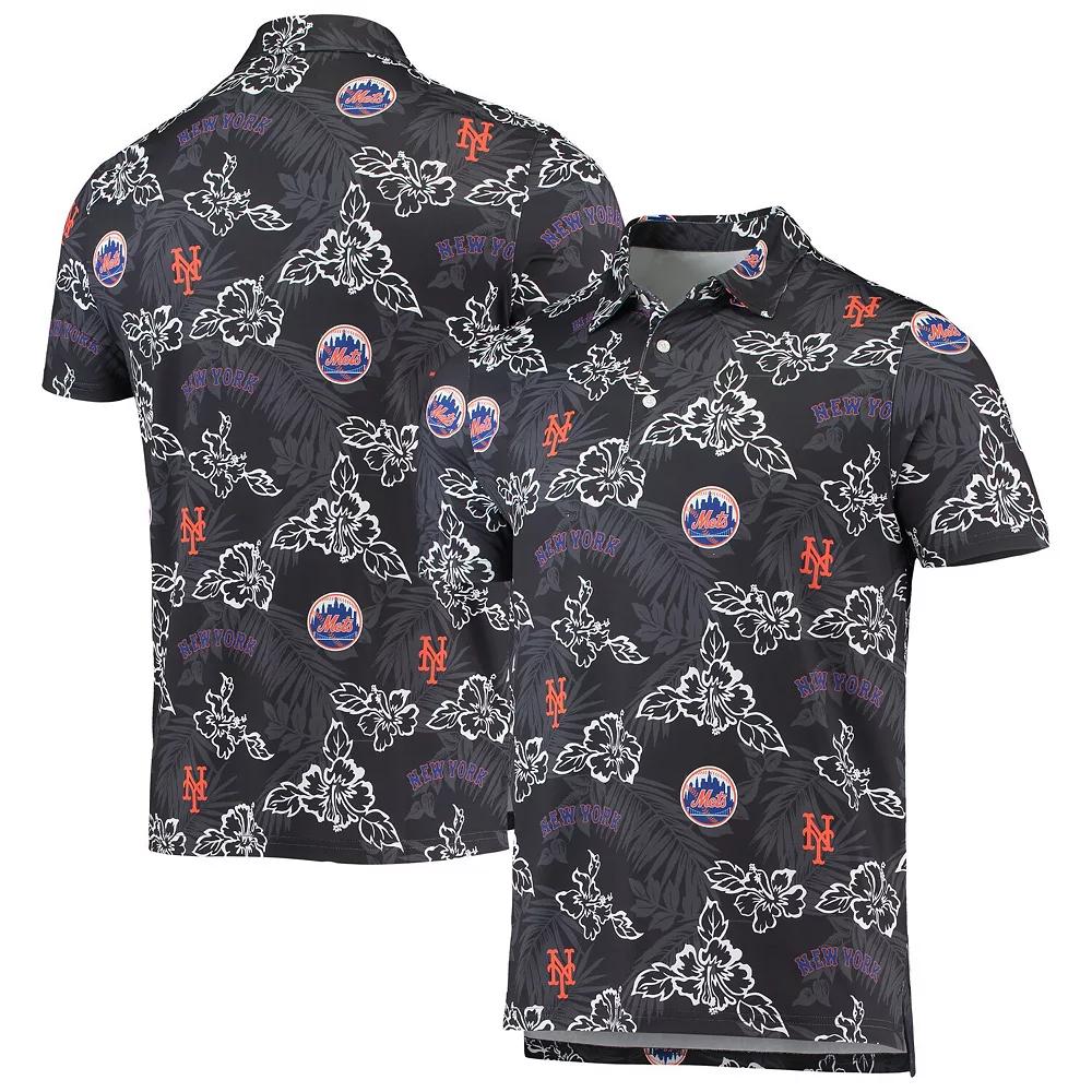 Men's Reyn Spooner Black New York Mets Performance Polo, Size: Small Product Image