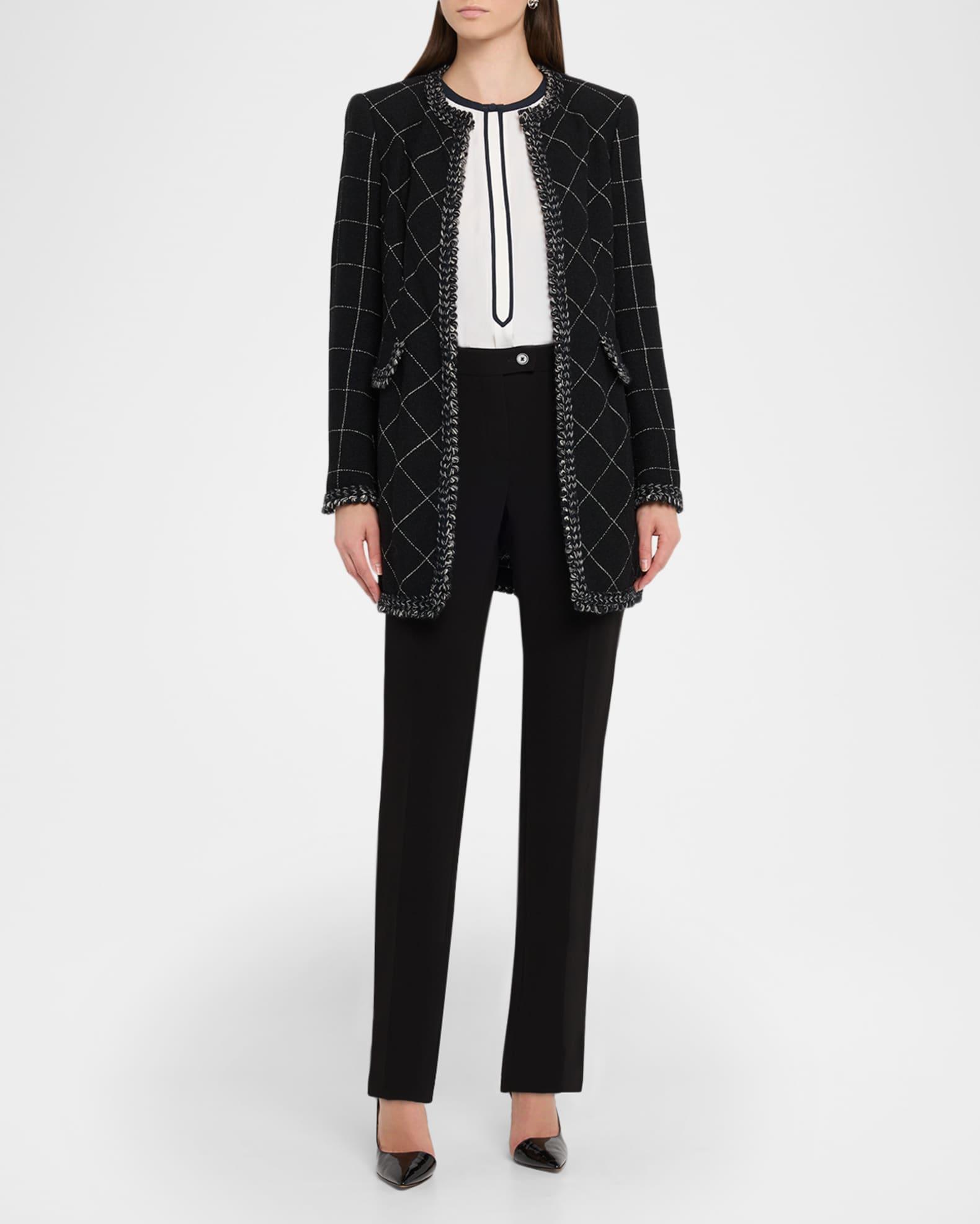 Silk-Blend Blouse with Piping  Product Image