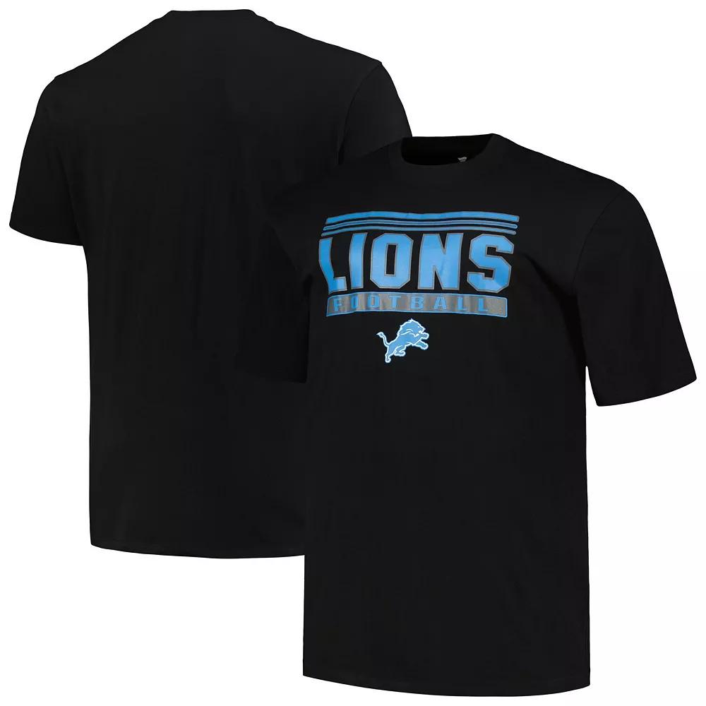 Men's Fanatics Branded Black Detroit Lions Big & Tall Pop T-Shirt, Size: 4XLT Product Image