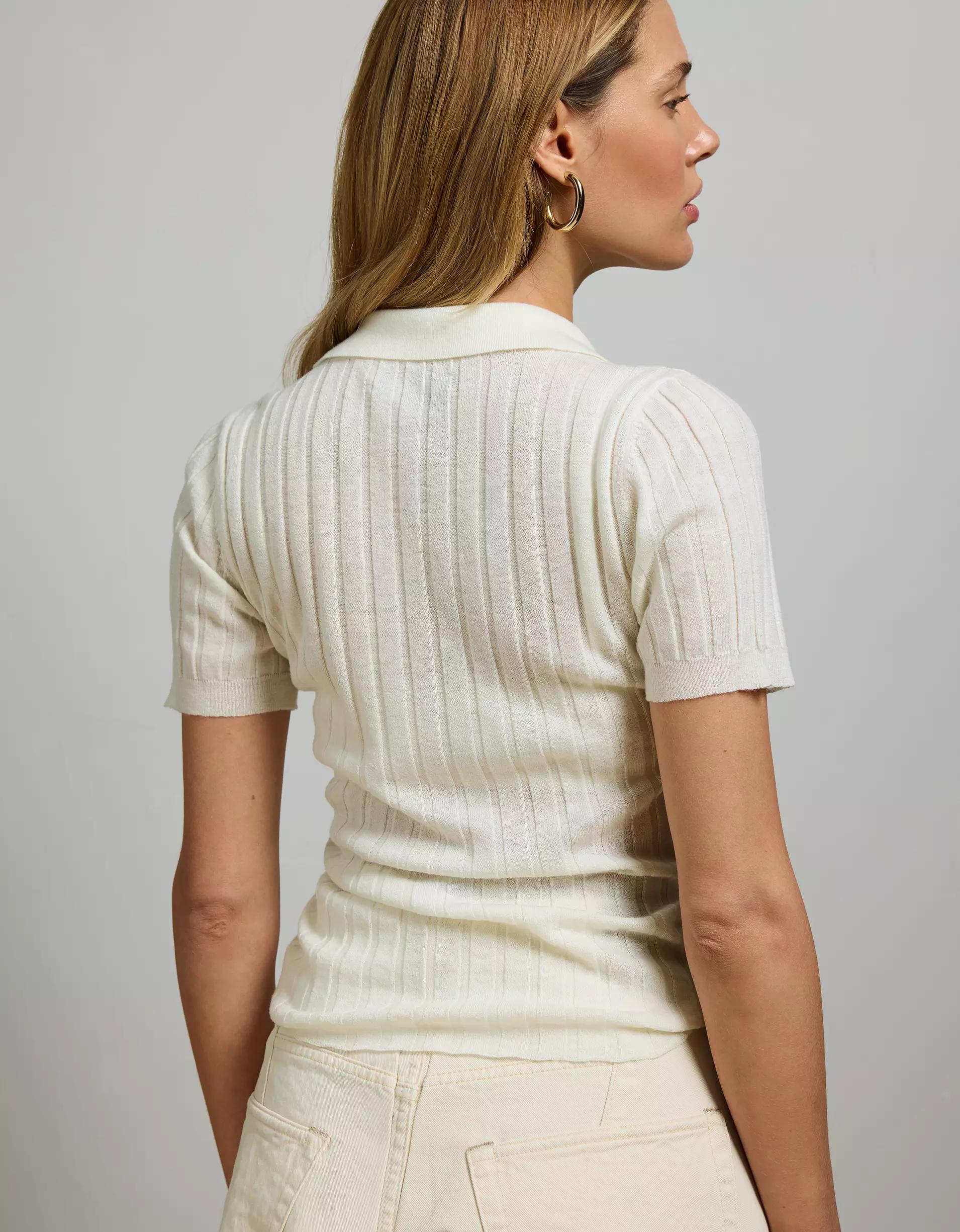 AE77 Premium Wool-Silk Blend Polo Shirt Product Image