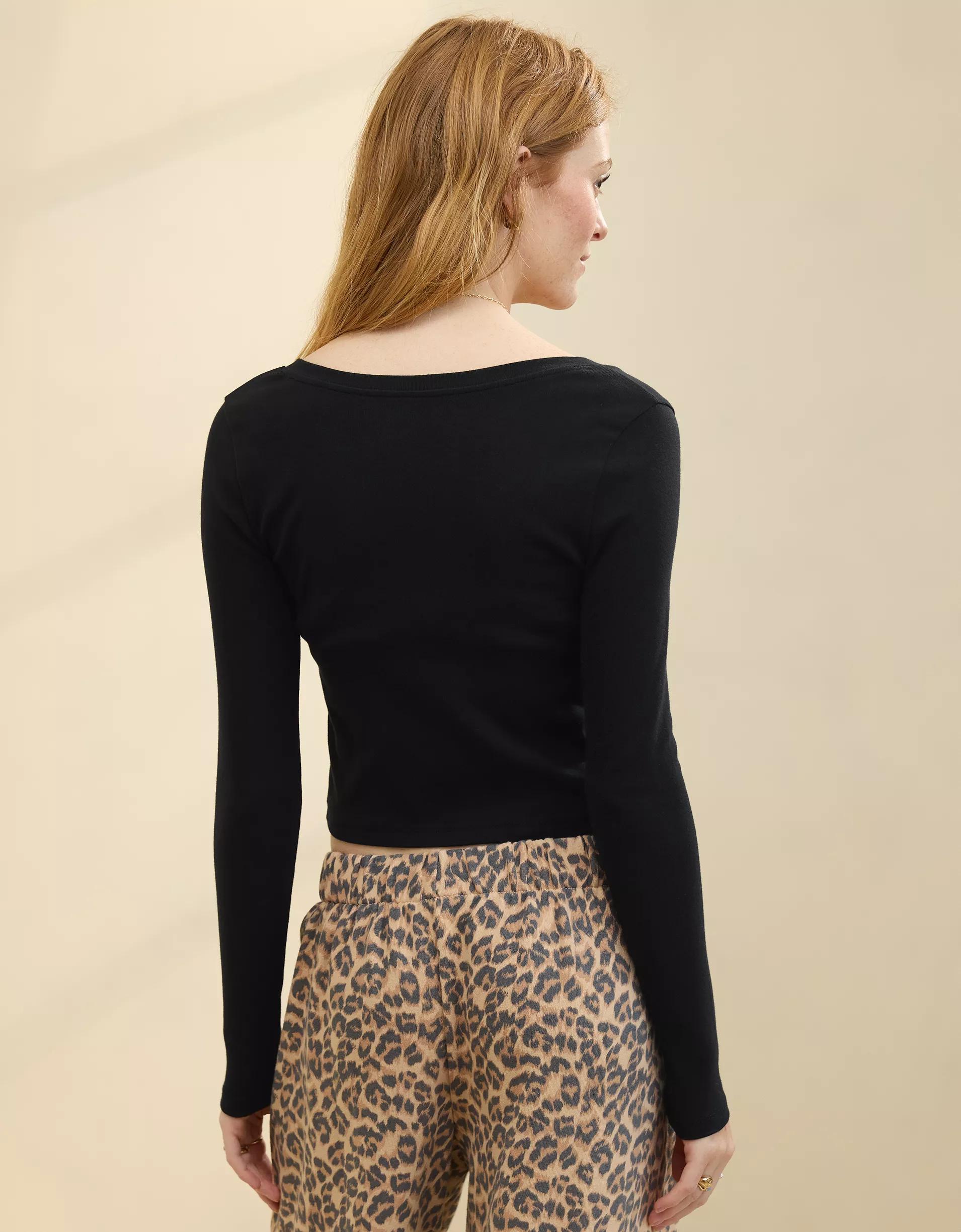 Aerie Long Sleeve Tie Front Cardigan Product Image