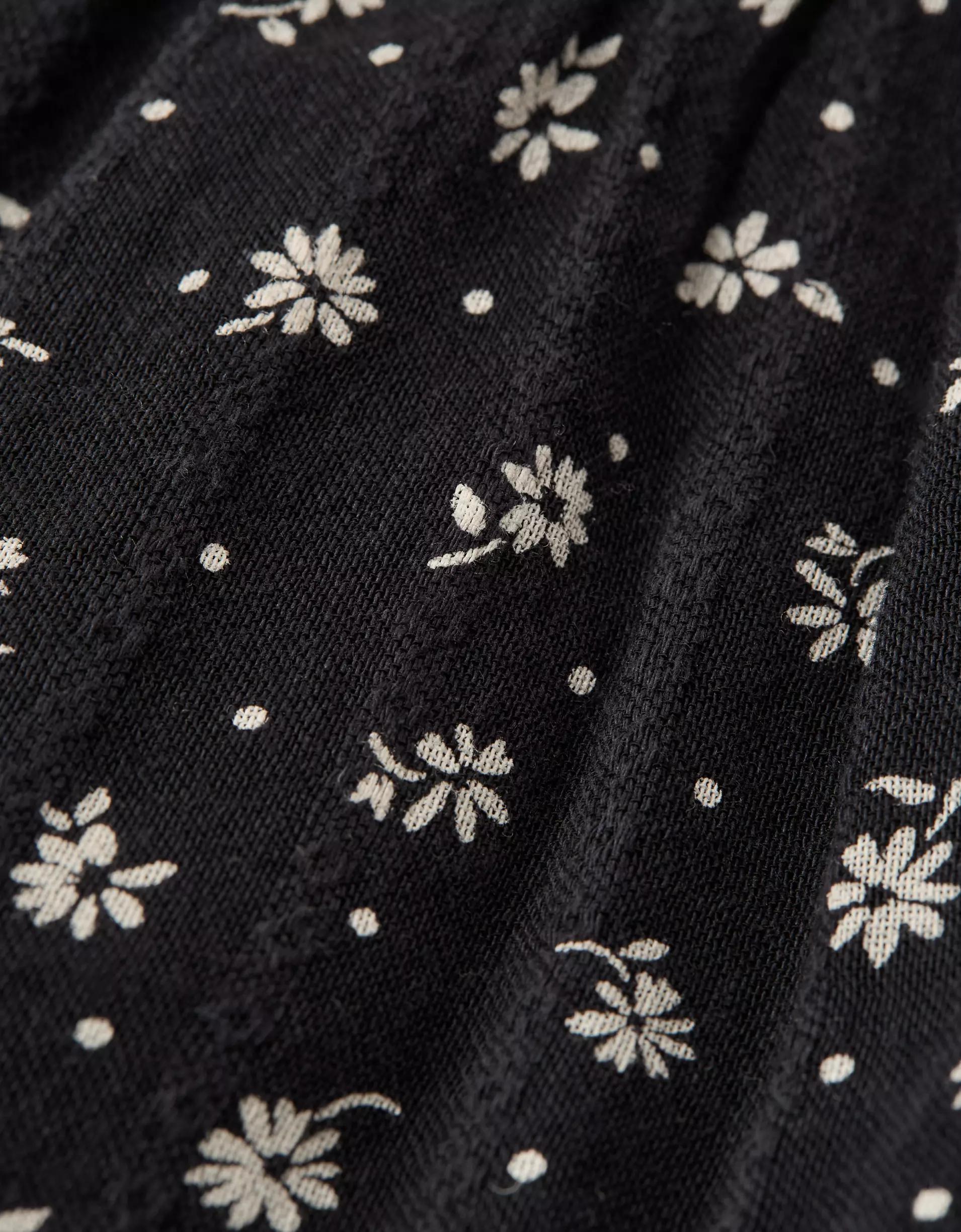 AE Long-Sleeve Smocked Tie Front Blouse Product Image