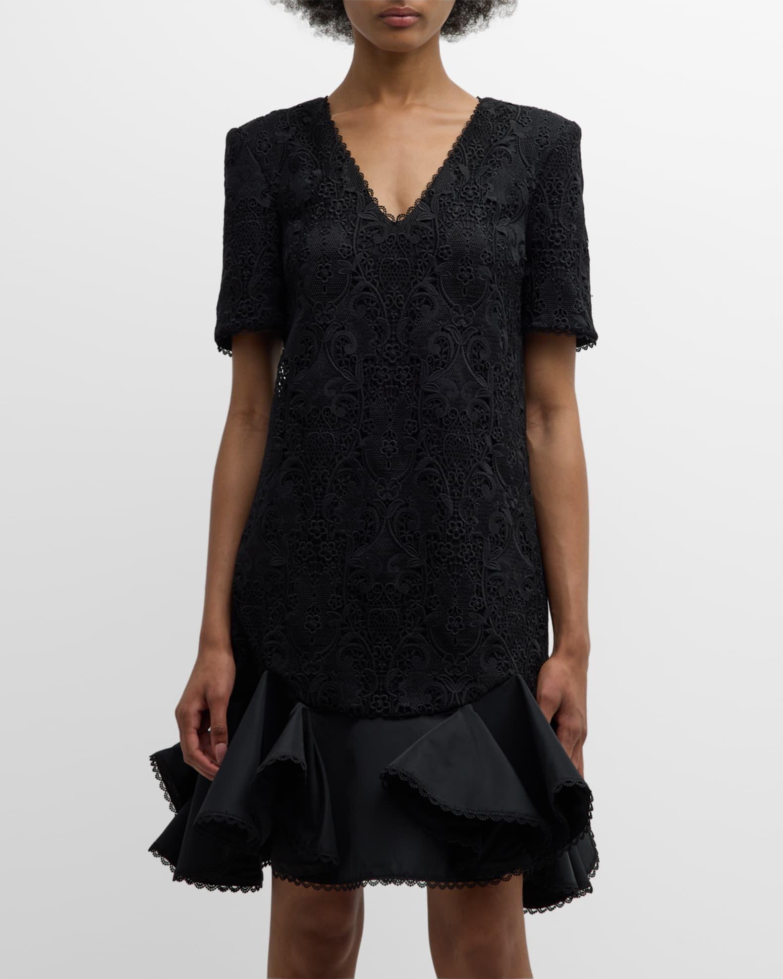 Floral Lace Flounce Mini Dress Product Image