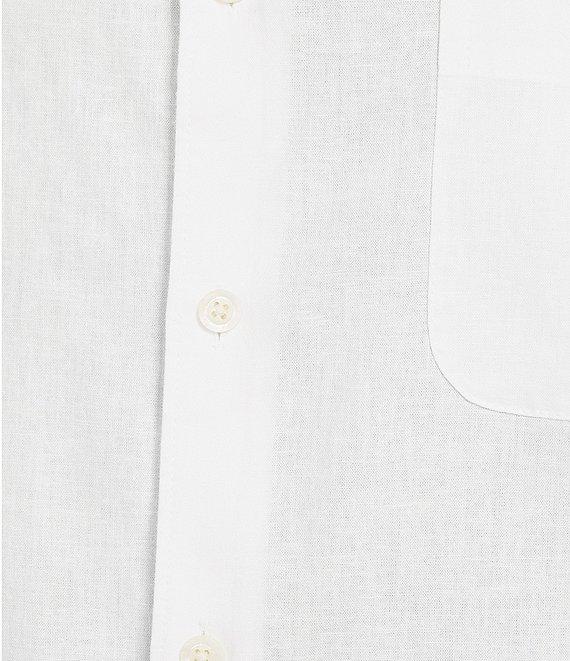 Caribbean Big & Tall Solid Short Sleeve Linen Blend Woven Shirt Product Image