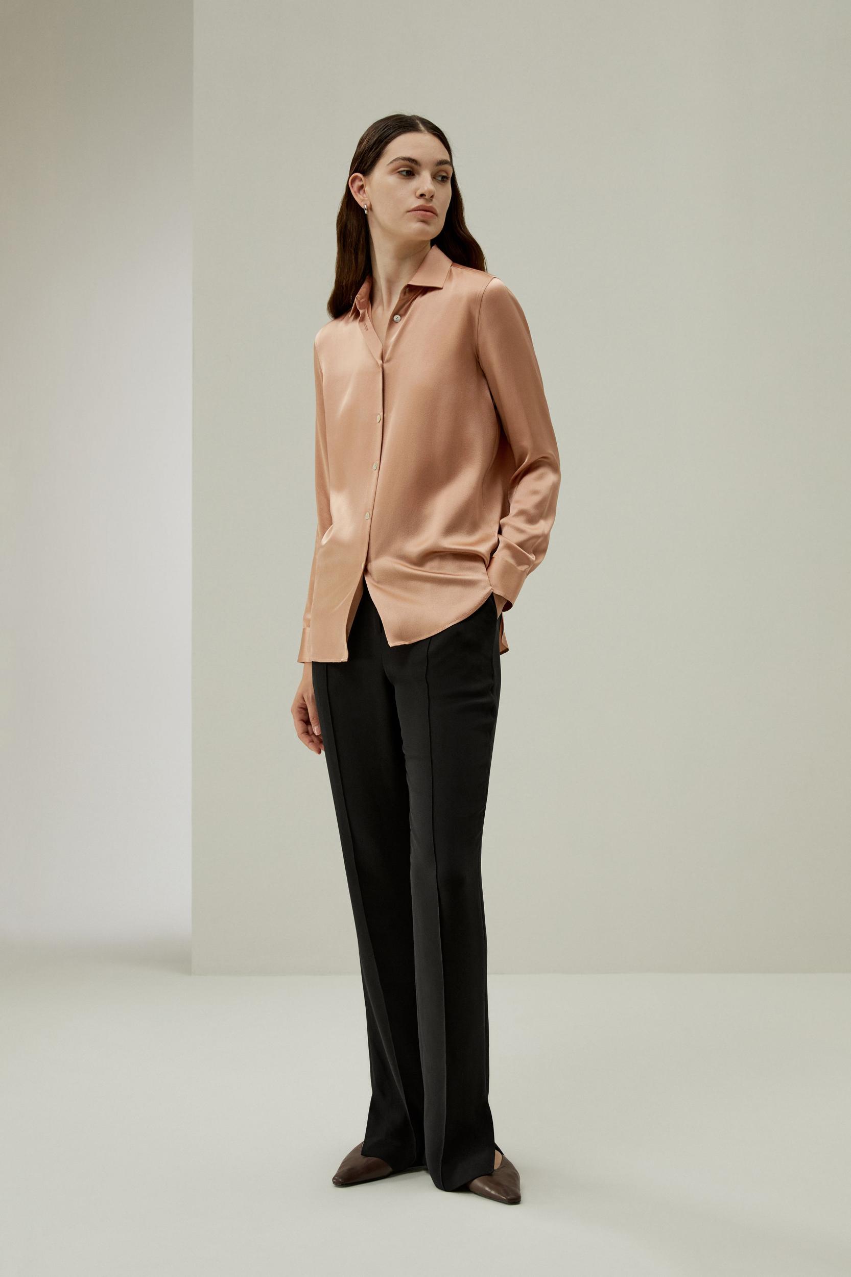 LILYSILK Silk Blouse Women - Quartz Rose Mulberry Silk - Luxurious Long Sleeve Shirt S Product Image