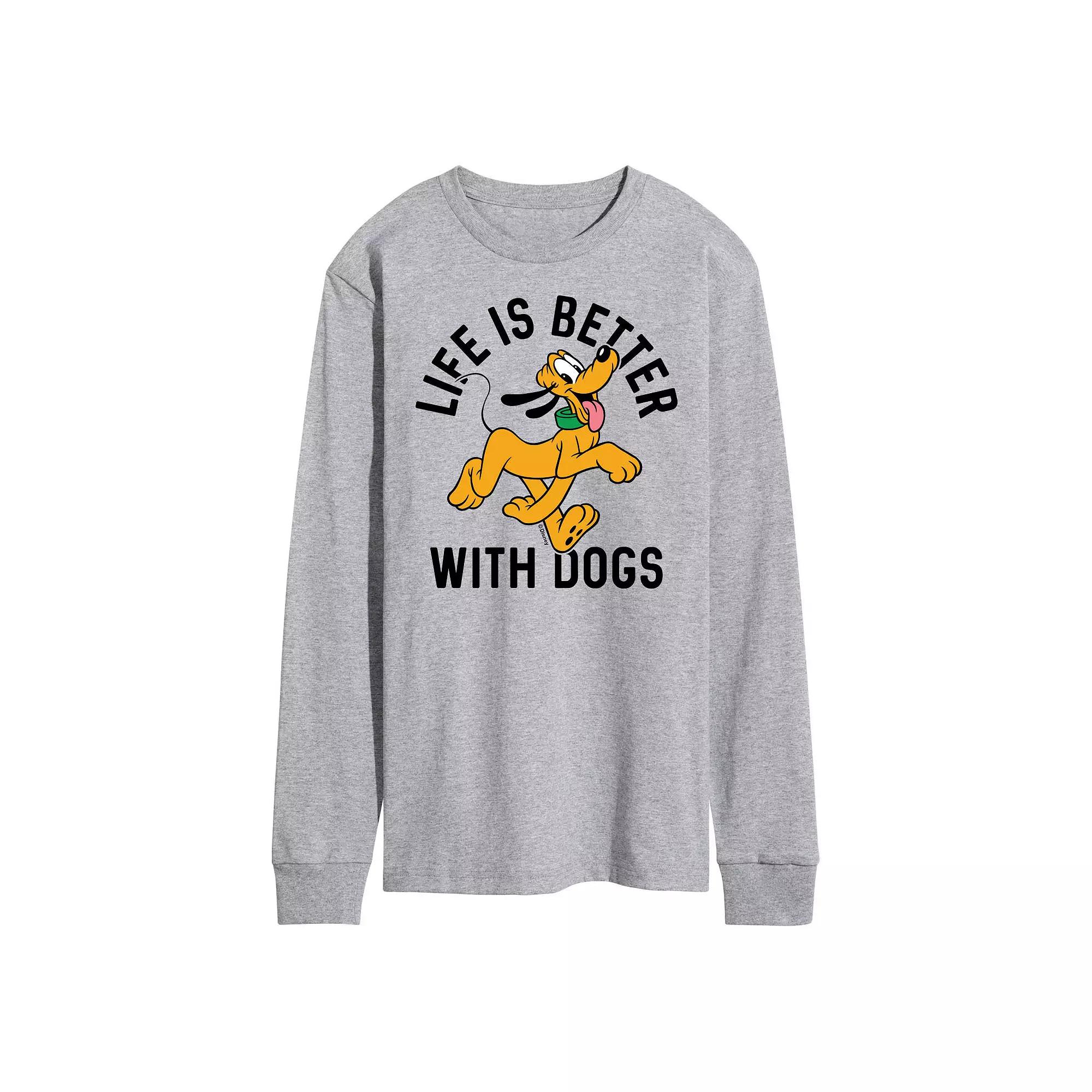 Men's Disney's Pluto Life Better With Dogs Tee,  Product Image