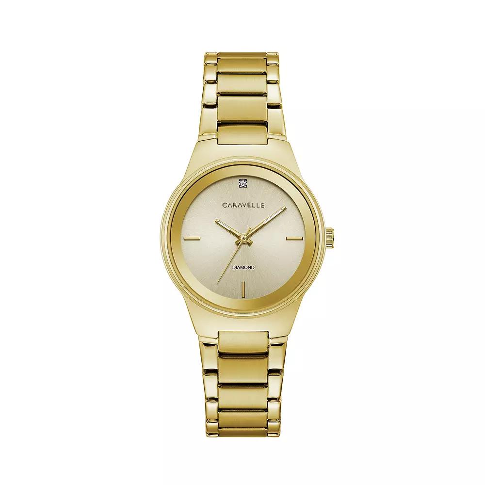 Caravelle by Bulova Womens Diamond Accent Stainless Steel Watch - 44P101 Gold Tone Product Image