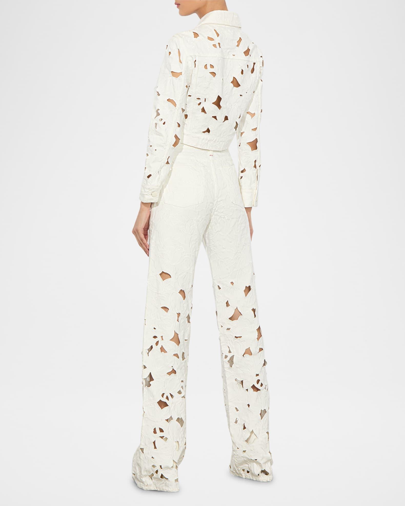 Chloe Eyelet-Embroidered Denim Jacket Product Image