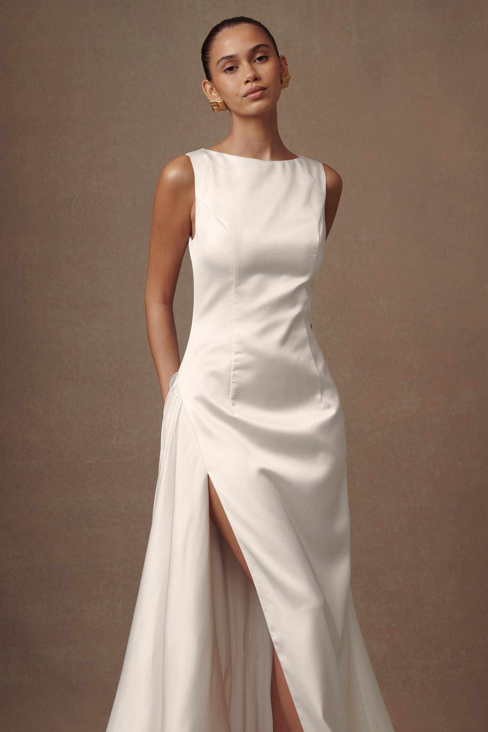Fontanne Satin Wedding Gown - White Product Image