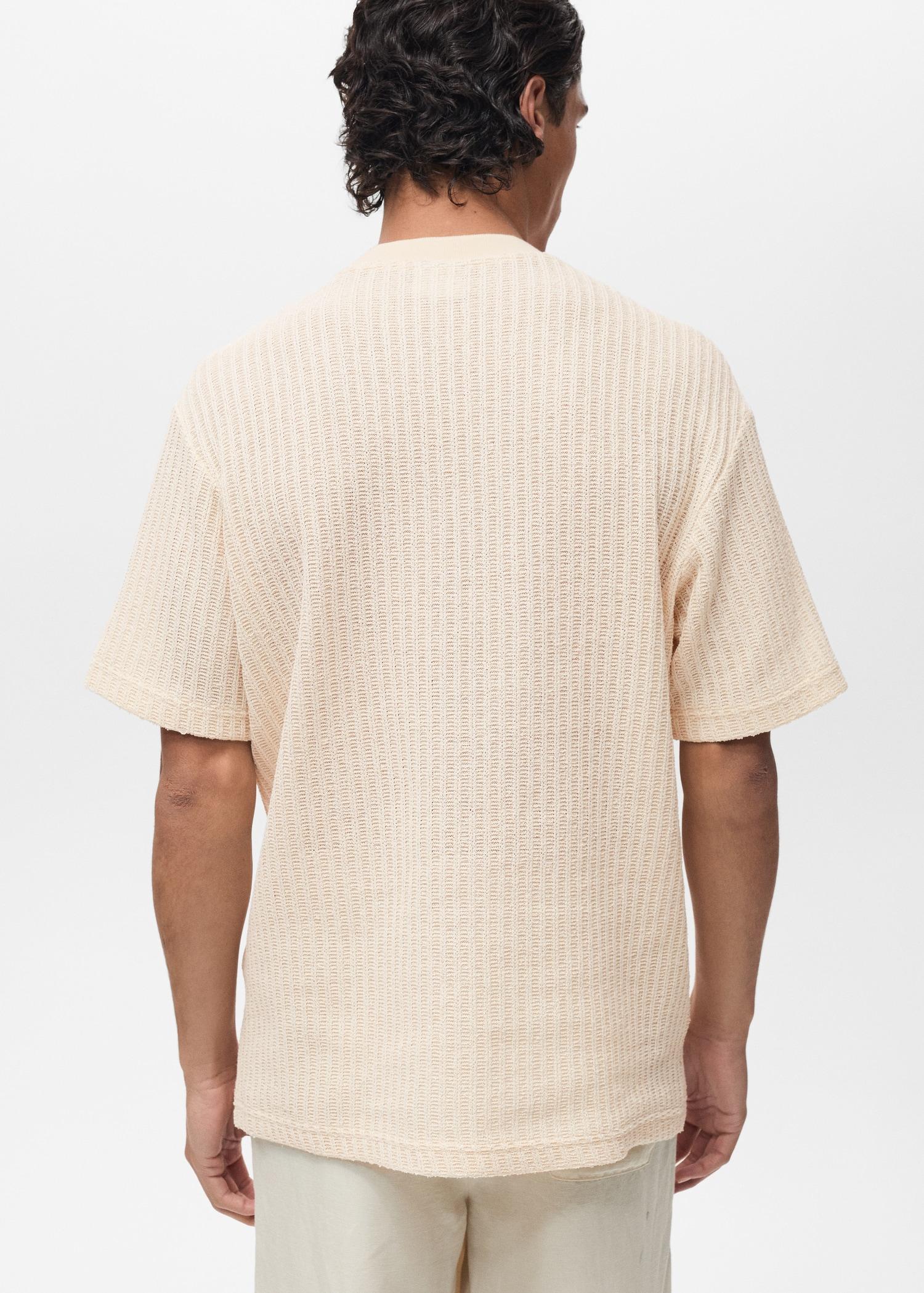 Ribbed  knit t-shirt - Men | MANGO USA Product Image