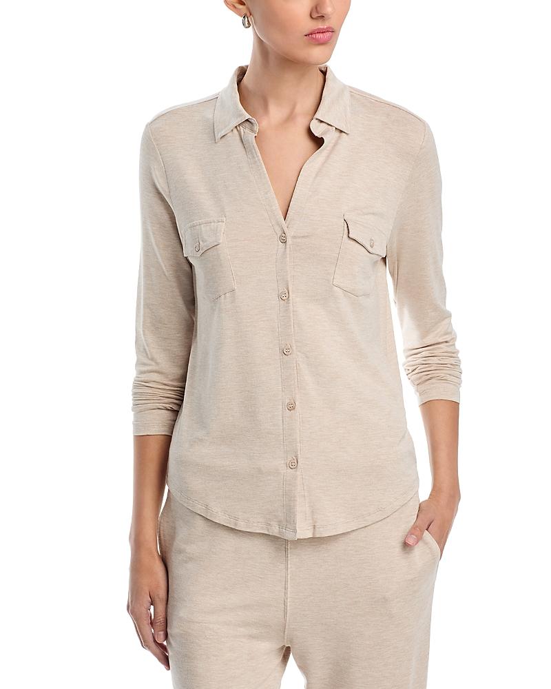 Womens Soft Touch Long-Sleeve Pocket Shirt Product Image