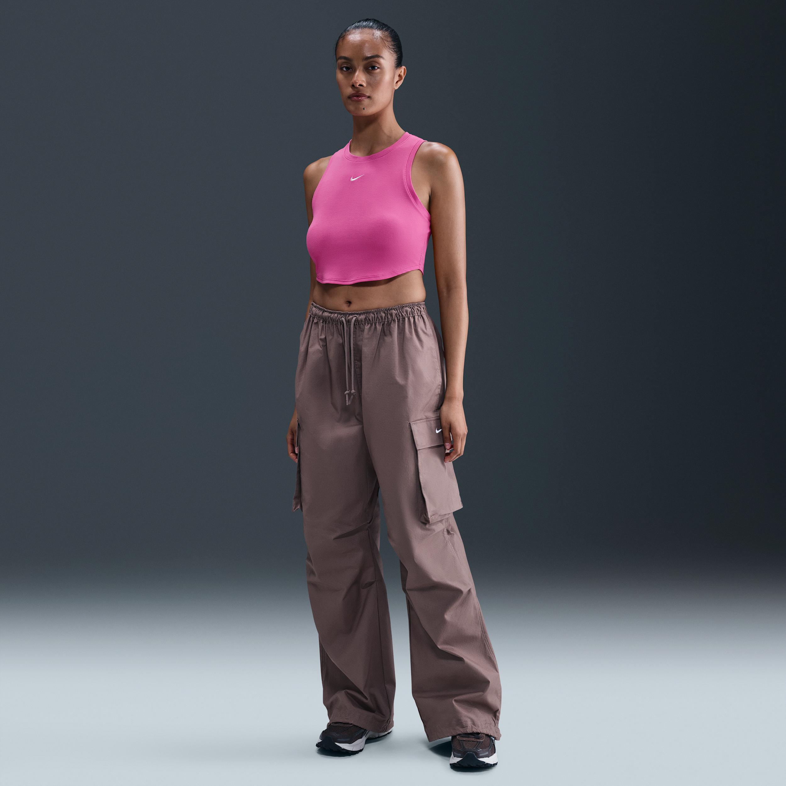 Womens Nike Sportswear Chill Knit Tight Cropped Mini-Rib Tank Top | FB8279-675 Product Image