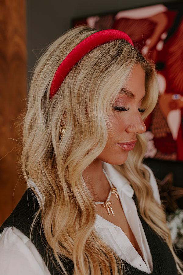 Velvet Dreams Headband in Red Product Image