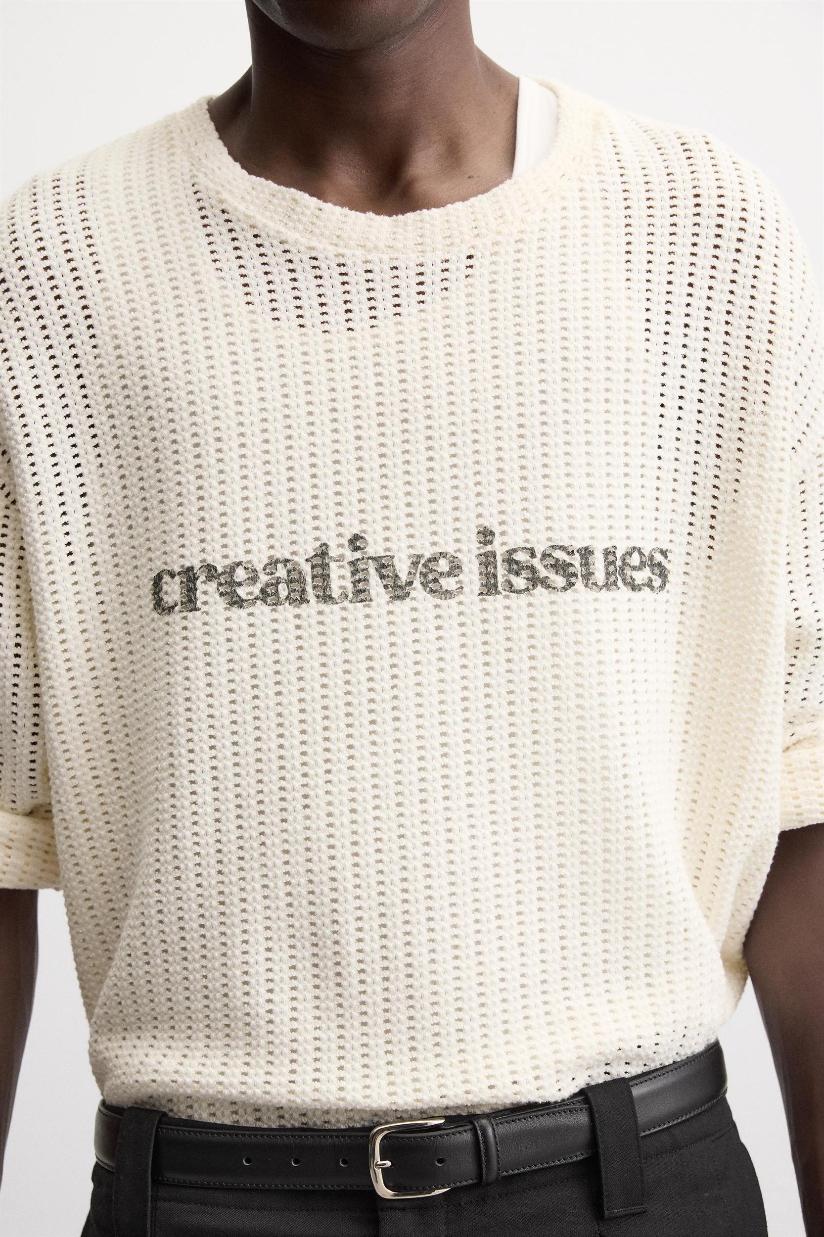 TEXTURED TEXT SWEATSHIRT Product Image