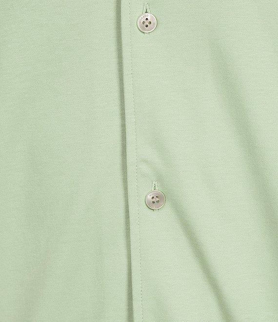 Murano Liquid Luxury Short Sleeve Knit Interlock Coatfront Shirt Product Image